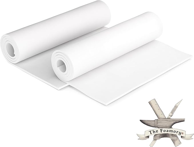 2-Pack EVA Foam Cosplay Bundle - 2 Pack: 1mm Thick (White) 14" x 39" Sheet - Premium Foam Sheets - Ultra High Density Craft Foam 85 kg/m3 - by The Foamory