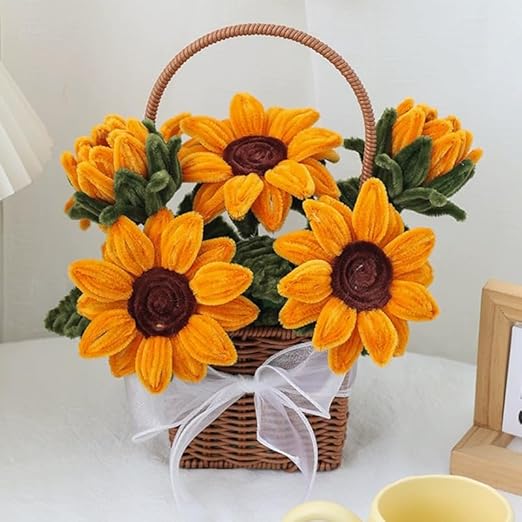 300 Pieces Pipe Cleaners Chenille Stem, 3 Gradient Orange Yellow Pipe Cleaners Set for Fall Thanksgiving Pipe Cleaners DIY Arts Crafts Decorations, Chenille Stems Pipe Cleaners (Yellow)