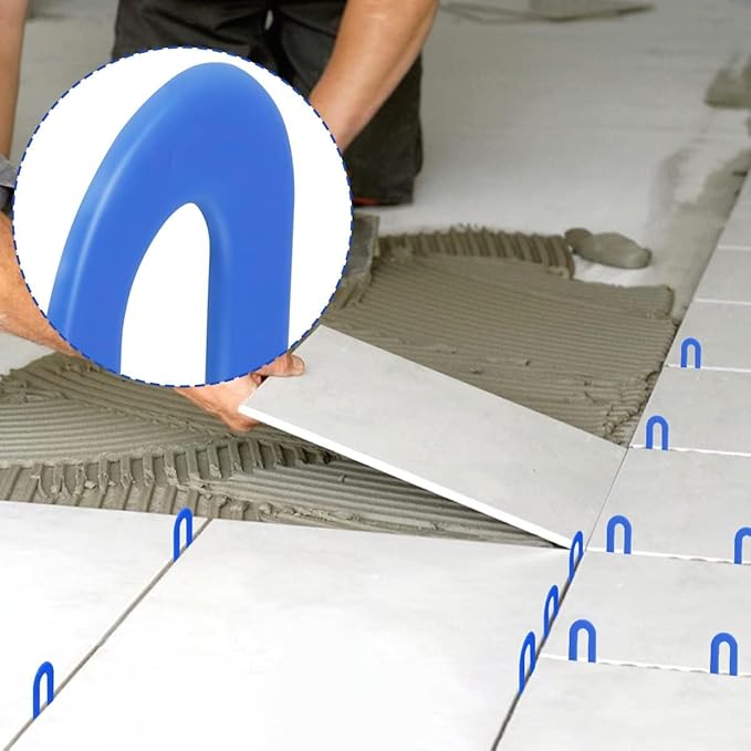 DGSL Tile Leveling System Tile Spacers 1/16 Inch, 300 pieces Horseshoe Shim U Shape Plastic Tile Leveling Clips for Various Types of Tile Leveling