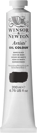 Winsor & Newton Artists' Oil Color, 200ml (6.75 oz) Tube, Mars Black