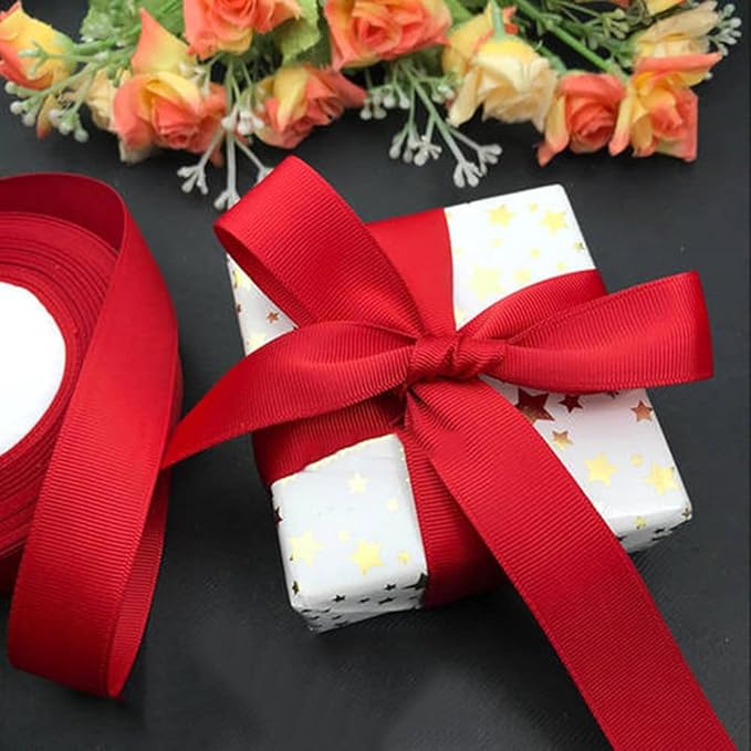 LIUYAXI 1-1/2" X 50 Yards Solid Red Grosgrain Ribbon, Perfect for Crafts, Wedding Decor, DIY Hair Accessories, Sewing, Gift Package Wrapping and More