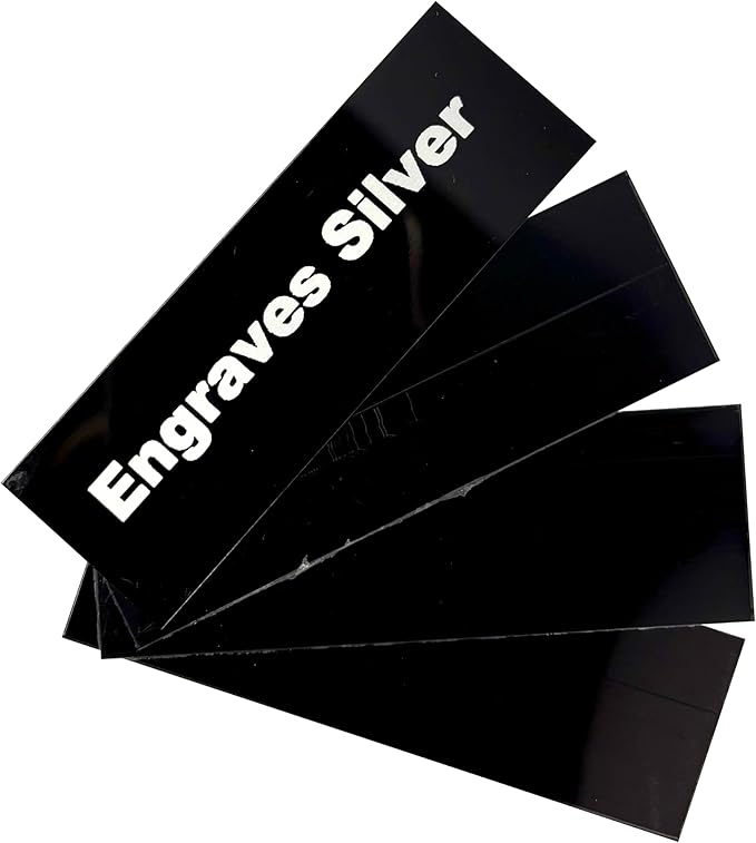 Blank Metal Plates for Laser Engraving - 4 Pack | Aluminum Sheets 0.020" Thick | CO2, Diode, Fiber Laser Compatible | Multiple Sizes & Colors (Black (engraves silver), 6.25x8.25 inch)