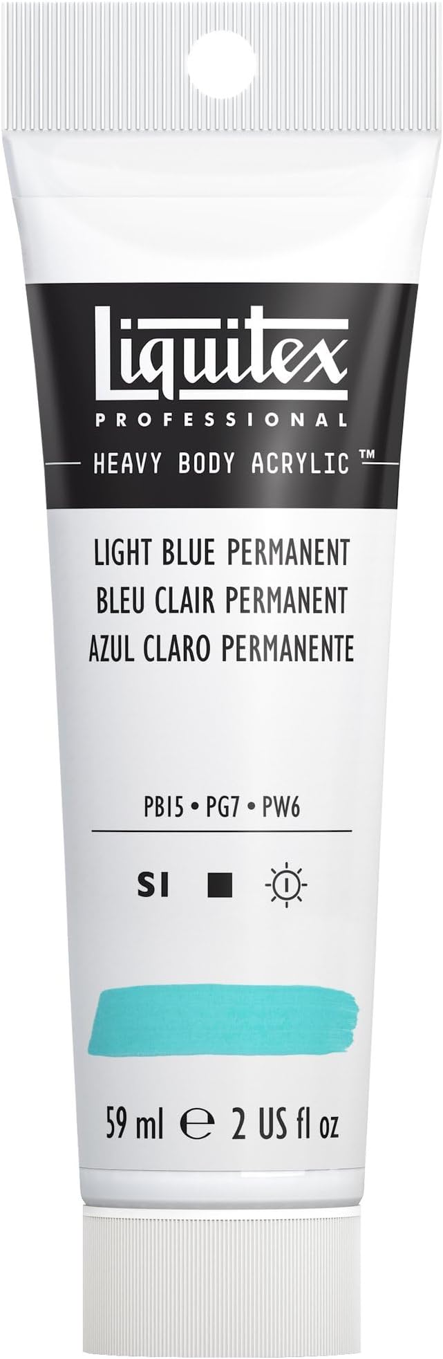 Liquitex Professional Heavy Body Acrylic Paint, 2-oz (59ml) Tube, Light Blue Permanent