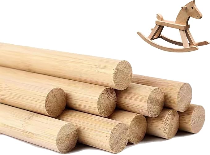 1/2 x 12 Inch 25PCS Dowel Rods Wood Sticks Wooden Dowel Rods -Unfinished Bamboo Sticks - for Crafts and DIYers