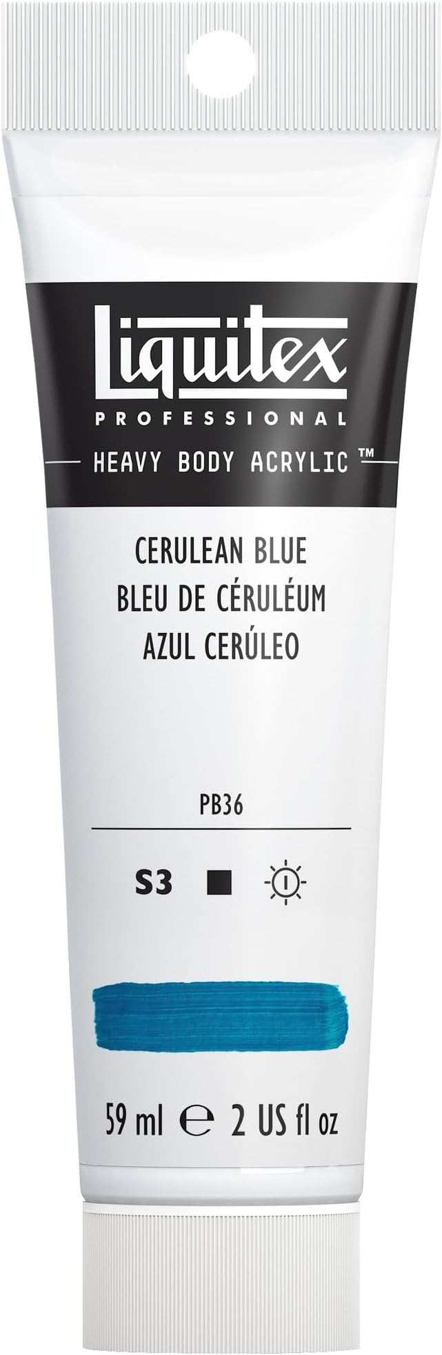 Liquitex Professional Heavy Body Acrylic Paint, 2-oz (59ml) Tube, Cerulean Blue