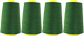 Mandala Crafts 4 Pack of Serger Threads Cones Spools - 40S/2 24000 Yards Polyester Hunter Green Threads for Sergers Machine and Overlock Quilting Sewing Machine