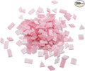 Lanyani 200 Pieces Glass Mosaic Tiles for Crafts,4 Shapes Mixed Colorful Tiffany Stained Glass Pieces,Square/Rectangle/Diamond/Triangle,Ice Pink