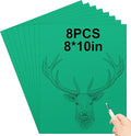 Yeaqee 8 Pcs Linoleum Block Rubber Carving Block Soft Linocut Blocks Large Linoleum Sheet Unmounted Lino Plates for Engraving Art Project Printmaking Artist Studio Supplies (8 x 10 Inch,Green)
