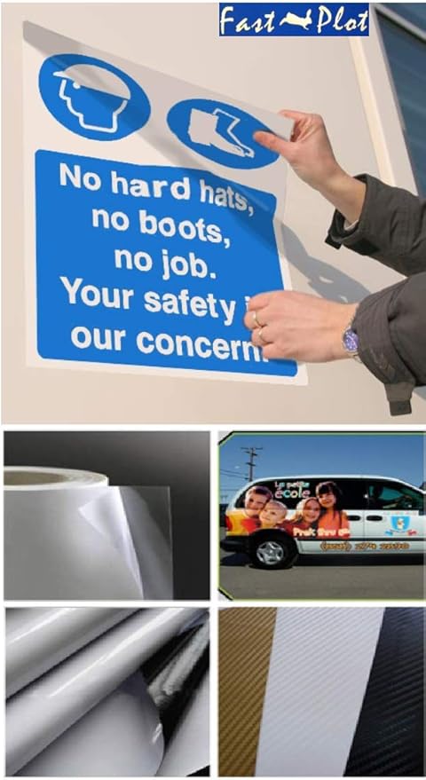 FastPlot Self Adhesive Vinyl - Waterproof 4mil - 42inch x 60ft Roll - 2inch core