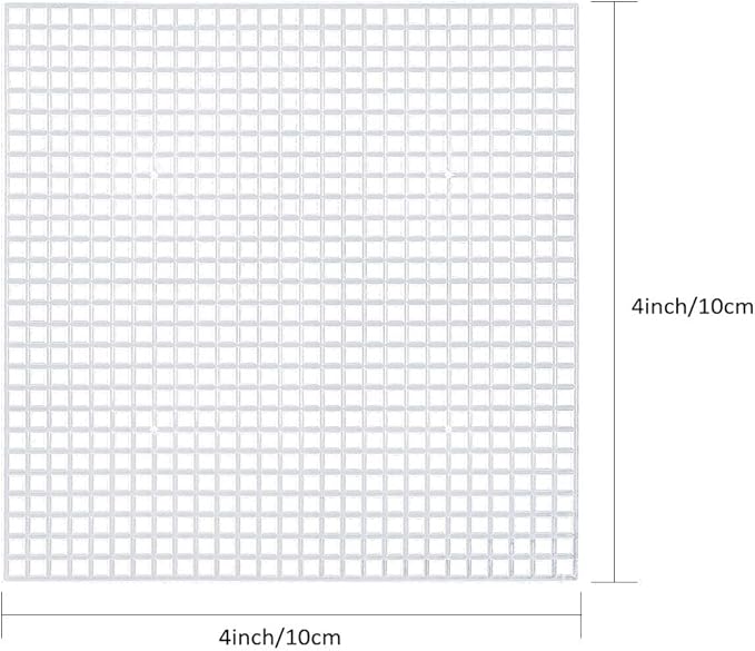 Pllieay 30 Pieces 6 Count Plastic Mesh Canvas Sheets for Embroidery, Acrylic Yarn Crafting, Knit and Crochet Projects (4.1 X 4.1 Inch)