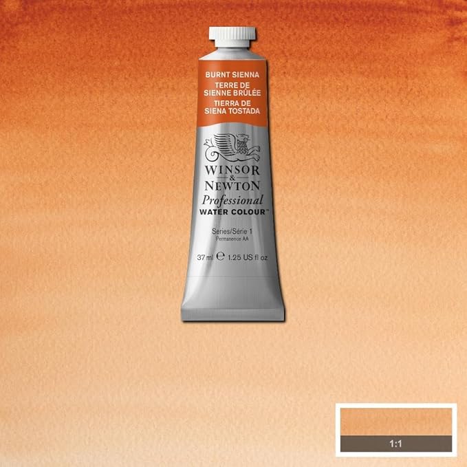 Winsor & Newton Professional Watercolor, 37ml (1.25-oz) Tube, Burnt Sienna