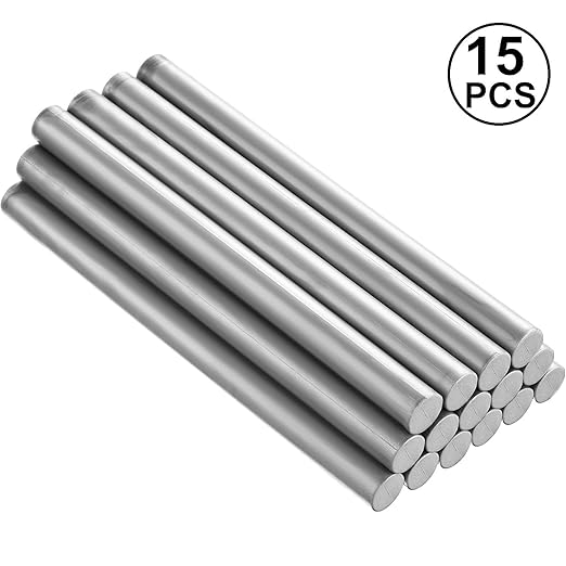 Nuanchu 15 Pcs Glue Gun Sealing Wax Sticks Retro Vintage Wax Sticks for Seal Stamp and Letter for Wedding Invitations Card Envelope Christmas Holiday Gift Ideas(Silver)