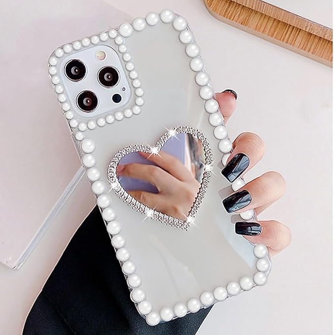 3090 Pcs 4 Sheets Pearl Rhinestone Stickers 3/4/5/6 mm Self Adhesive Craft Rhinestones Gems for Face Eyes Makeup Hair Body (White_pearl-3/4/5/6mm)