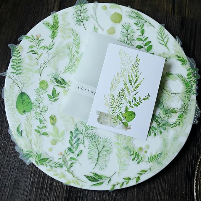 Vintage Vellum Stickers Floral Plants Elements Scrapbooking Supplies Flowers Botanic Natural Translucent Paper Self-Adhesive Junk-Journal Items (Spring Plants)
