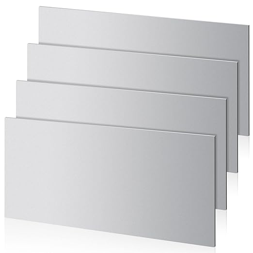4 Pcs 20 Gauge Sheet Metal Plates, 12" x 6" Cold Rolled Steel Plates, Weldable Steel Sheet Metal for Professional, Industrial, DIY Use