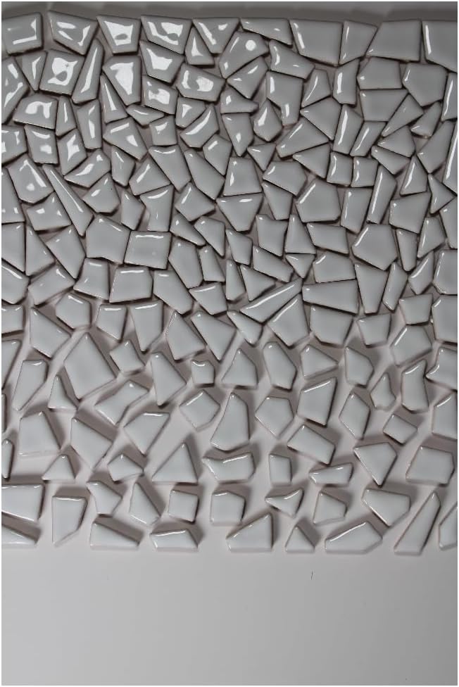 Ceramic Mosaic Tiles for Crafts & Art Projects 200 Grams Vibrant Colors Pieces Fit Together Like a Puzzle Endless Creative Ideas for Mosaic Art DIY Hobbies Small Sizes (Black White Gray)