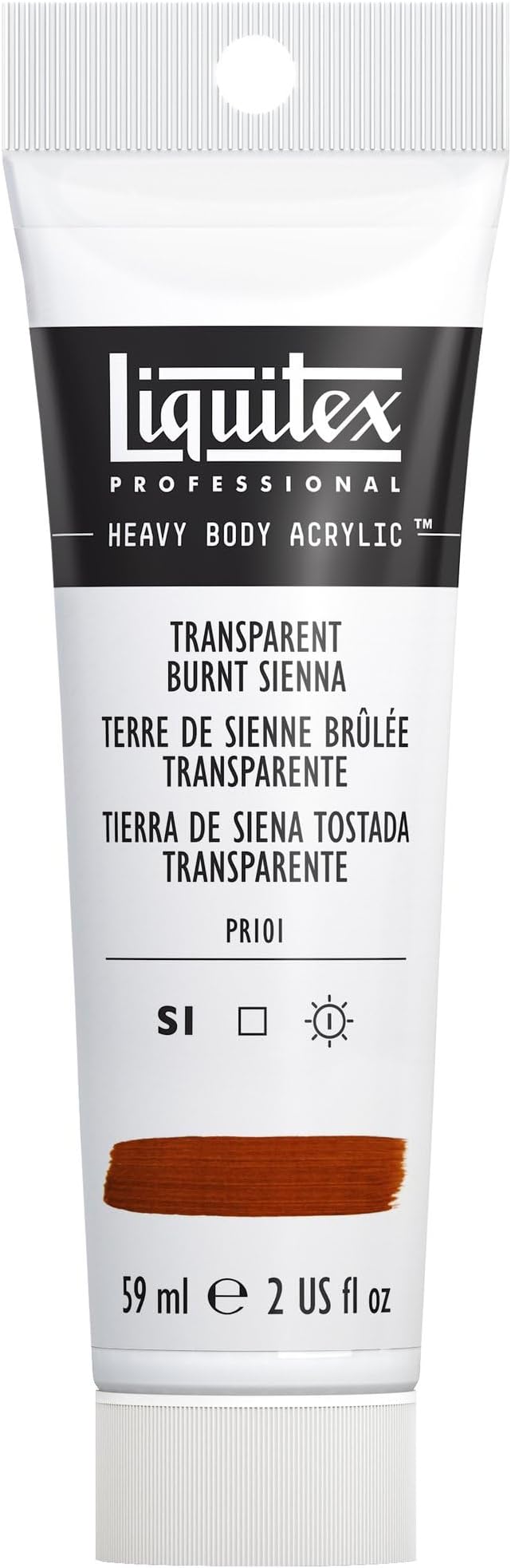 Liquitex Professional Heavy Body Acrylic Paint, 2-oz (59ml) Tube, Transparent Burnt Sienna
