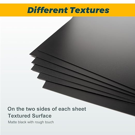 6 Pack Black Plastic Sheet 8x12x0.04 in Flexible High Tensile Plastic Sheets Black Plastic Panel for DIY Materials Handicrafts Home Decoration