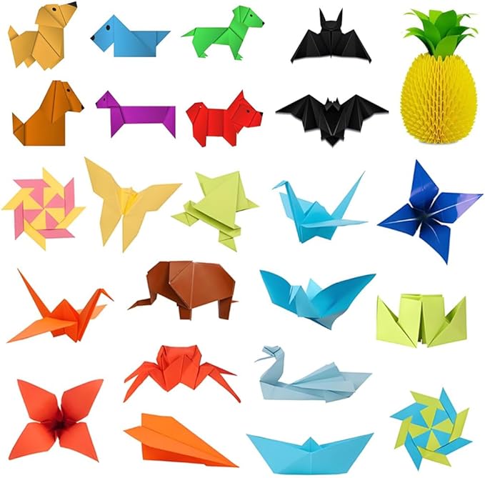 A4 Origami Paper White 100 Sheets, 8.27×11.7 inch Double Sided Color Easy Fold Big Origami Paper A4 Colored Copy Papers Thin 70gsm for Beginners, DIY handwork Art and Craft Projects (210 x 297 mm)