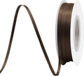 Brown Satin Ribbon 1/8" X 50 Yards Solid Color Double Faced Ribbons Perfect for Crafts Wedding Decor Bow Making Arts Sewing and More