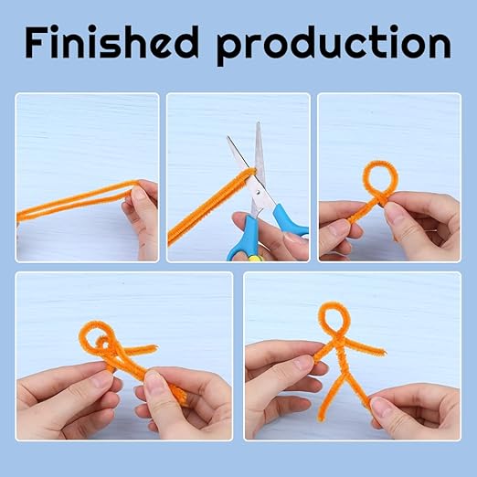 60 PCS Orange Pipe Cleaners, Pipe Cleaners Chenille Stem,Pipe Cleaners Bulk,Art Pipe Cleaners for Creative Home Decoration Supplies and Crafts Project