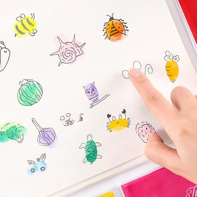 GTLZLZ Large Ink Pad for Rubber Stamps, 5" x 4" Washable Craft Stamp Pad for Kids, Fingerprint Ink Pad for Paper, Scrapbooking, Wood Fabric (Green)