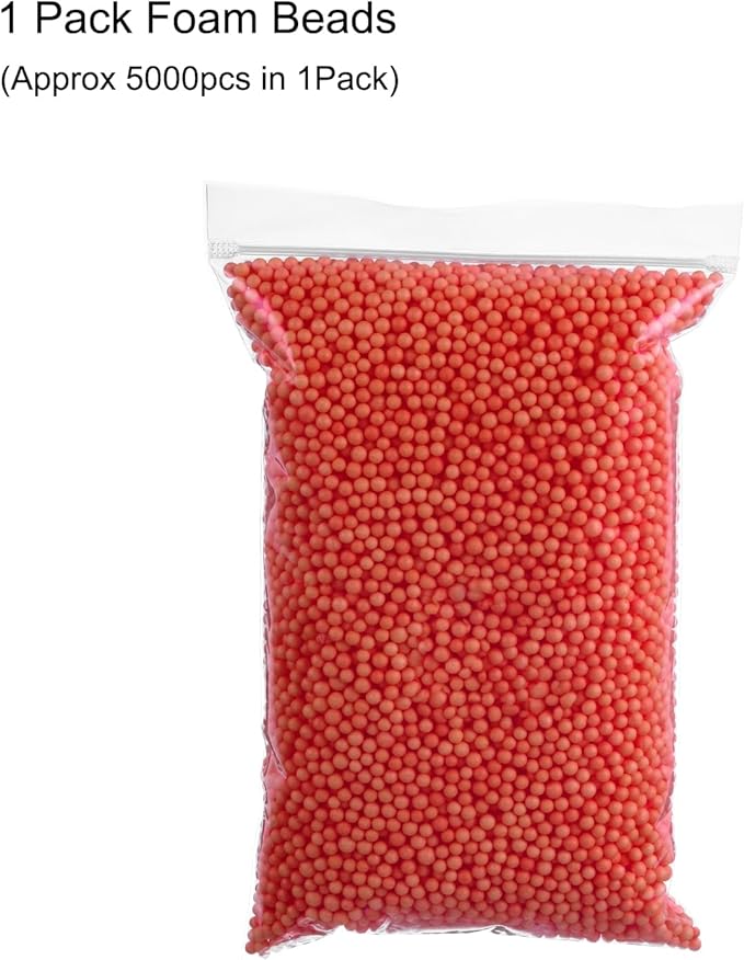 MECCANIXITY Foam Beads Foam Balls 4-6mm for Wedding and Party Decorations, Tiny Packing Balls, Arts DIY Crafts Supplies (Light Red,1 Pack Approx 5000pcs)