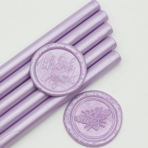52pcs Lilac Purple Wax Sealing Sticks, Andotopee Glue Gun Wax Seal Sticks for Wax Seal Stamp, Premium Sealing Wax for Envelope Seal Wedding Invitation Craft Adhesive, Great Gift Ideas (Mini Size)