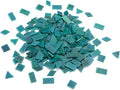Lanyani 200 Mixed Color Glass Mosaic Tiles - 4 Shapes, Tiffany Stained Glass Pieces for Crafts, Turquoise