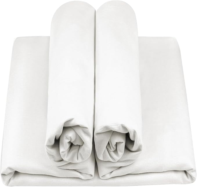 HOTGODEN Medium Weight 100% Cotton Muslin Fabric: 59 inch x 5 Yards Bleached Muslin Linen Fabric Material for Sewing Material Apparel Cloth