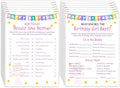 Birthday Party Games Set for Girls- 20 Birthday Double Sided Games Cards Set- Girls Birthday Party Activity Notebook Themed Party Activity and Idea - Girl Birthday Party Supplies, Decorations