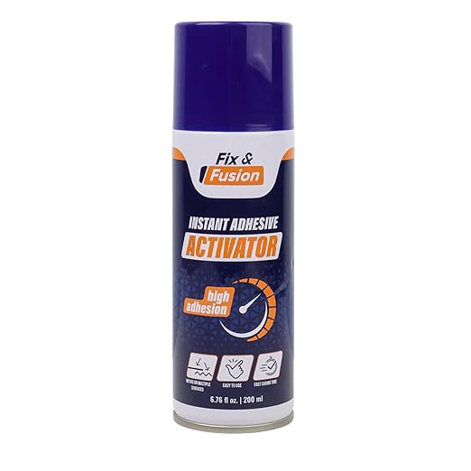 FIX & FUSION Activator Spray (6.76 Fl Oz), Instant Cure Accelerator for Cyanoacrylate (CA) Super Glue for Wood, Plastic, Rubber, Granite, and DIY & Professional, Accelerates Bonding Strength, (1 Pack)