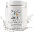 Chalky Chicks All-in-One Chalk Paint for Furniture or Cabinet - 16 Fl Oz - Matte Finish Aged Burlap White for Metal, Wood Furniture Paint - No Sanding All-in-One for Home Decor & Crafts, USA Made
