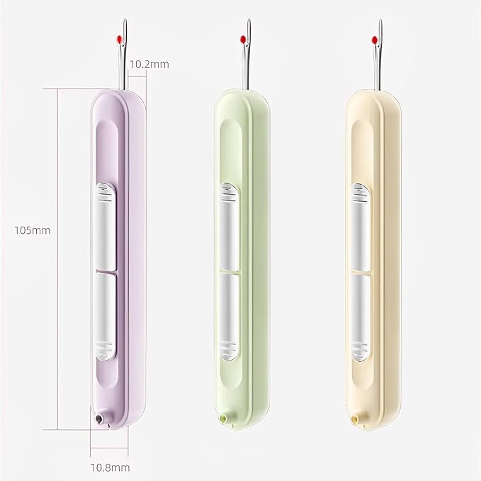 Upgraded 2 in 1 Automatic Needle Threaders Seam Ripper,Quilting Supplies Sewing Kit,Quick Sewing Machine Loop Needle Threaders (2PCS-Green,Yellow)
