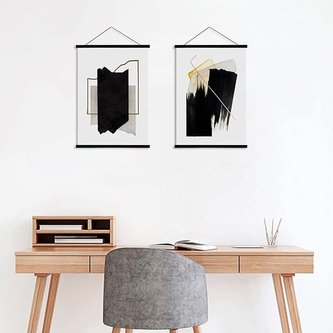 WITCOLOR Magnetic Poster Hanger Frame 28x22 28x20 28x40 Poster Frame 28 Inch Wide 1 Pack Magnetic Hanging Frame Black Wood 28" Wide Magnetic Poster Hanger Picture Frame