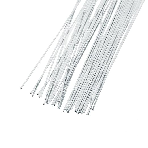 DECORA 20 Gauge White Floral Stem Wire 16 inch,50/Package