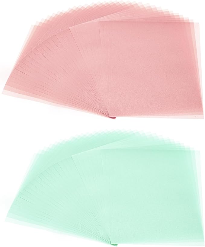 PATIKIL 60 Sheets Vellum Paper 8.5x11inches, Printable Translucent Paper 100GSM Colored for Invitations Laser Inkjet Printing Card Making Crafting Wedding Tracing, Light Blue/Pink