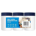ADHES Painters Plastic with Tape, 24 inch x 90 feet x 3 Rolls Painters Tape with Plastic Attached, Pre Taped Masking Film Tape and Drape for Automotive Painting Covering