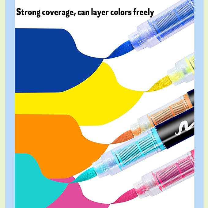 Acrylic Paint Markers Pens, 36 Vivid Colors Acrylic Markers Set,Direct Liquid Type, Stackable Color, Odorless Soft Head，Markers for School，Tooli Art ，Fabric & Creative Crafts (36)
