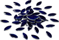 70 Pieces Petal Ceramic Tiles Mosaic Tiles, Bulk Ceramic Mosaic Pieces Stepping Stone Crafts Making Supplies for Home Outdoor Floor Vase Tabletop Decoration - Dark Blue