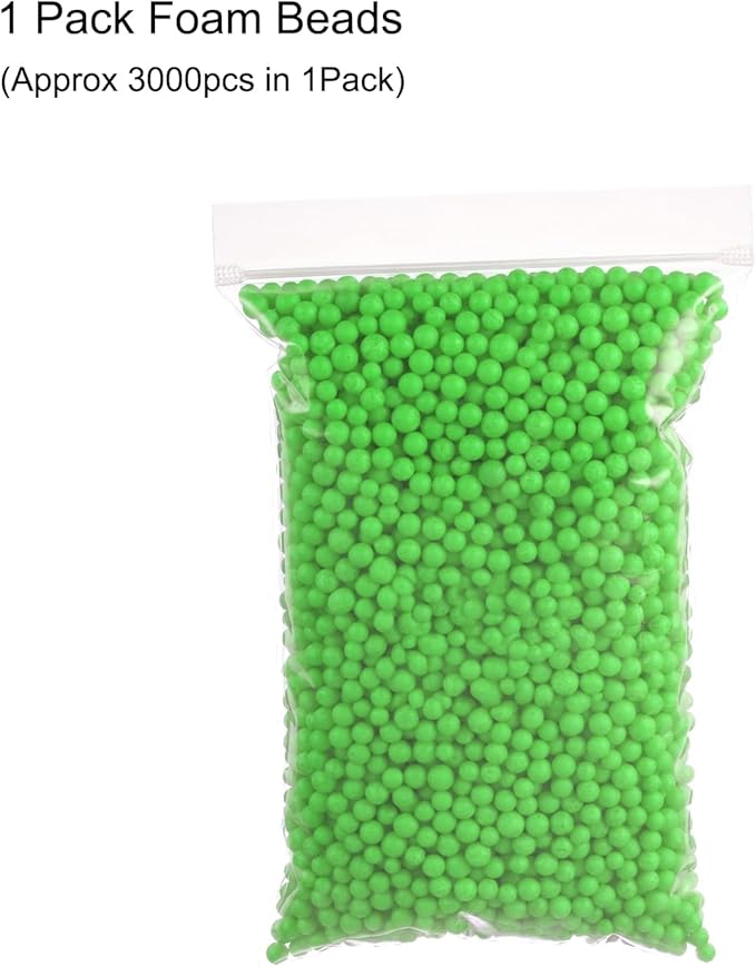 MECCANIXITY Foam Beads Foam Balls 7-9mm for Wedding and Party Decorations, Tiny Packing Balls, Arts DIY Crafts Supplies (Light Green,1 Pack Approx 3000pcs)