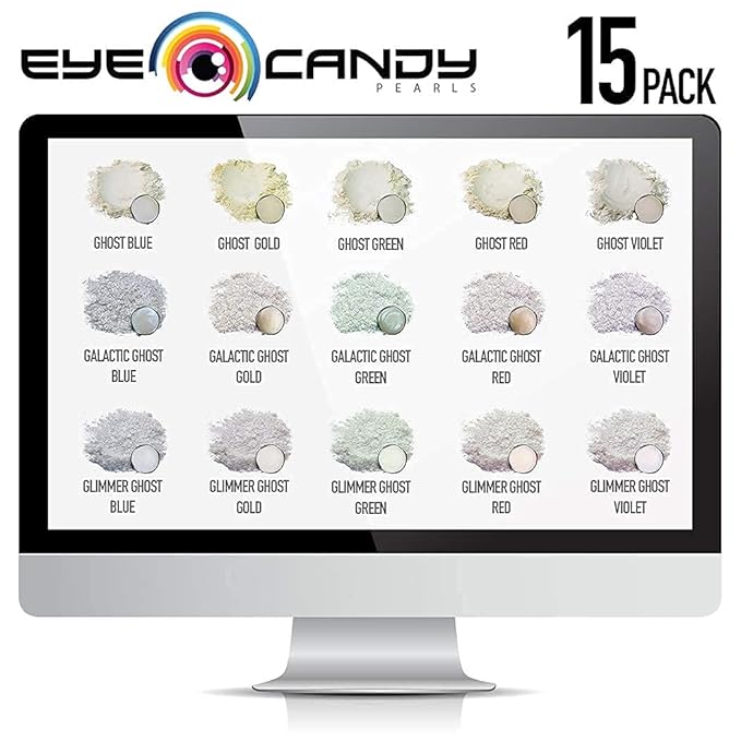 Eye Candy Pigments Premium Ghost Mica Powder - Galactic Ghost Red (50gr) - for Epoxy, Resin, Soap, Paint, Woodworking, Acrylic Pouring, Bath Bombs, Fishing Lures - DIY Arts and Crafts Additive