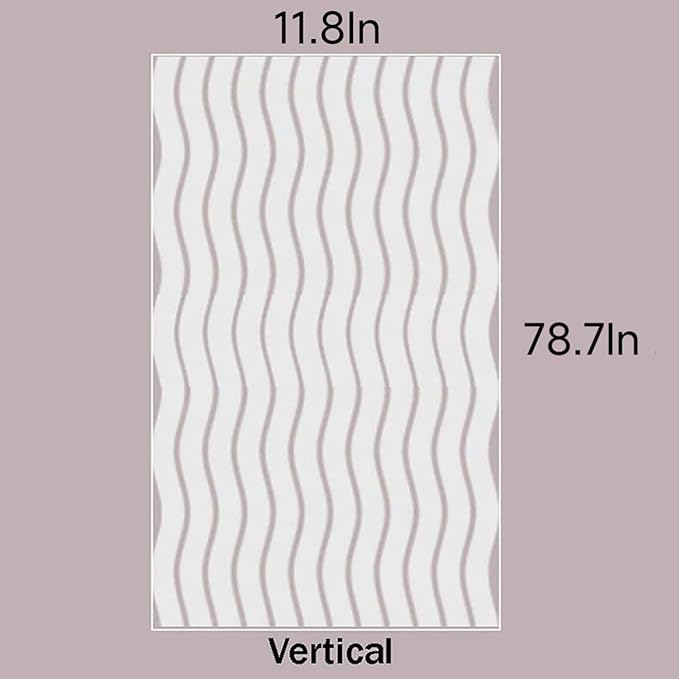 LEMON CLOUD Window Film for Privacy and Light Protection,Non Adhesive Removable Glass Covering Opaque Window Sticker Self Static Cling Vinyl Glass Film for Home Office (11.8 x 78.7 Inch,Wavy)