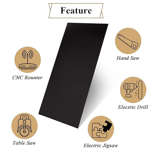 4 Pack Black Anodized Aluminum Sheet 6 x 12 x 1/25 Inch, 5052 Aluminum Sheet, 1mm Thickness Aluminum Plate Covered with Protective Film for Industry Crafting