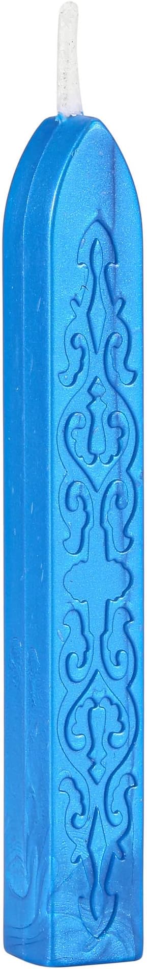 Yoption 5 Pcs Totem Fire Manuscript Sealing Sticks with Wicks Multi-Color Cord Wick Sealing Wax for Postage Letter Retro Vintage Wax Seal Stamp (Royal Blue)