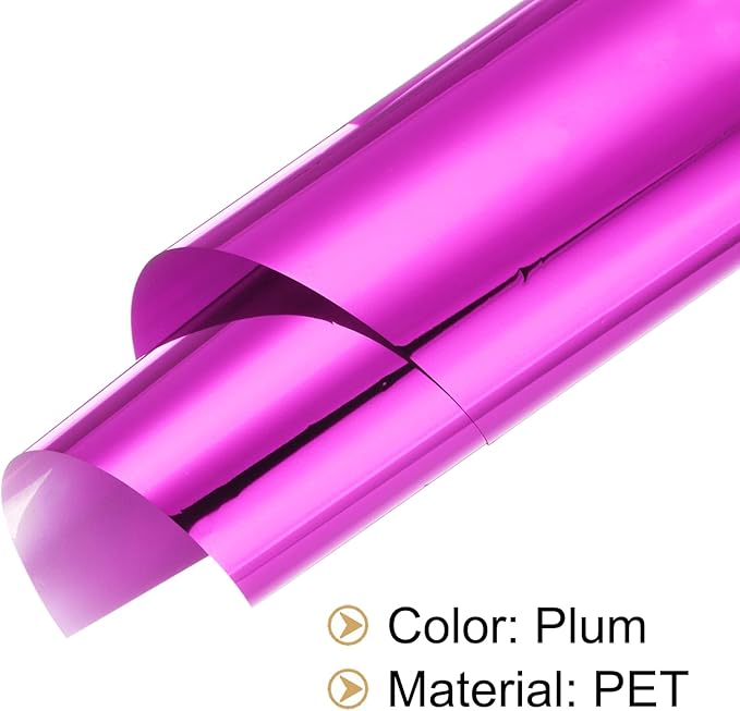 MECCANIXITY 50 Sheets Heat Reactive Foil, 20x29cm Plum Foil Transfer Sheets Toner Reactive Foil Transfer Foil Sheets Hot Foil Stamping Paper for Crafts DIY Cardmaking Album Decoration