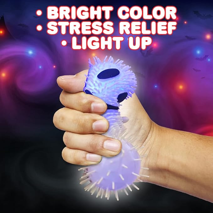 ArtCreativity LED Fidget Toys, Set of 6, Kids and Adults, Includes Ghost and Pumpkin Toys, Non-Candy Halloween Treats
