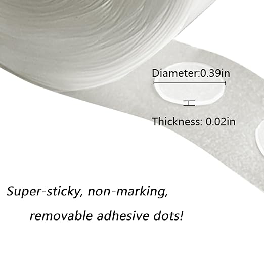 Two-Sided Adhesive Dots for Crafts, Balloons, Holiday Party Decorations, Clean Removable Non-Marking (300, Diameter :0.4IN)