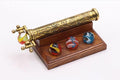 RII Marble Scope Kaleidoscope | Exquisite Etched Brass Design with Interchangeable Marbles | First Surface Mirrors for Clear Patterns | Includes Hardwood Stand | Ideal Antique Nautical Vintage Gift