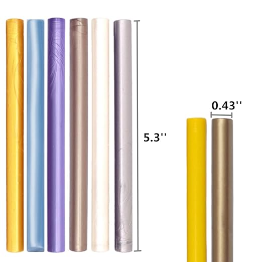 Wax Sealing Sticks, ONWINPOR 10pcs Glue Gun Wax Seal Sticks for Wax Seal Stamp, Melting Wax Seal Sticks for 0.43'' Glue Gun Wax Sealing Sticks (Champagne Gold)